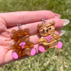 Teddy Bear - Acrylic Earrings