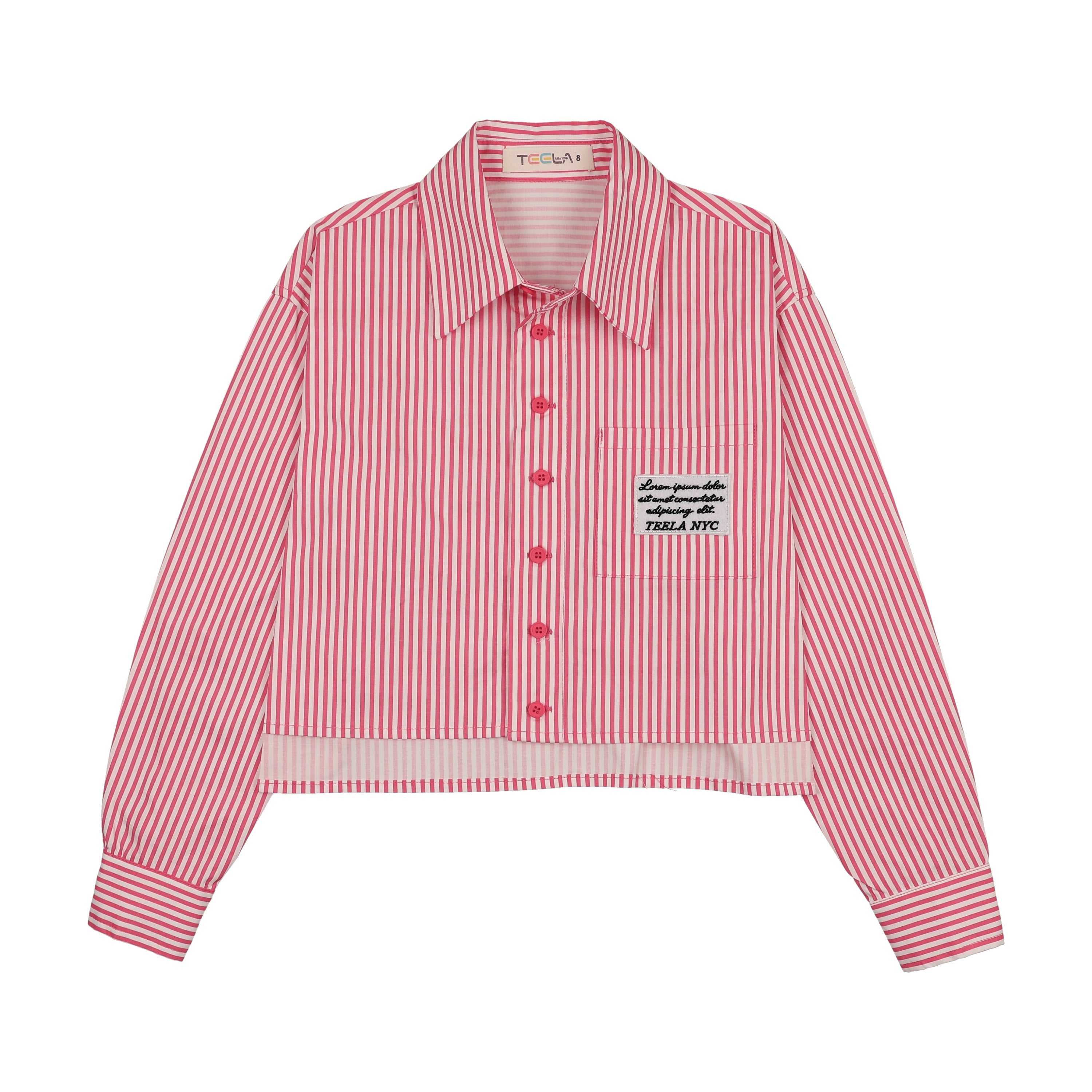 Teela Pink Seersucker Button Down Shirt