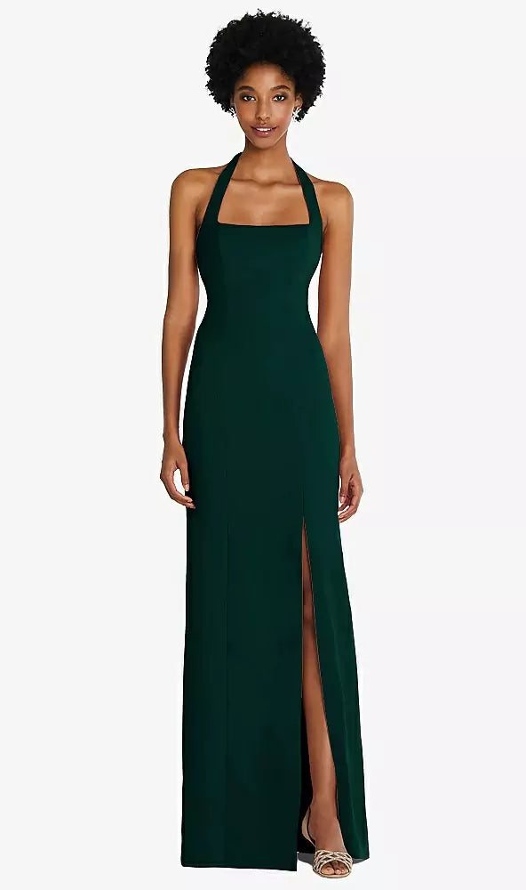 Thread Bridesmaid Th088 Tie Halter Open Back Trumpet Gown