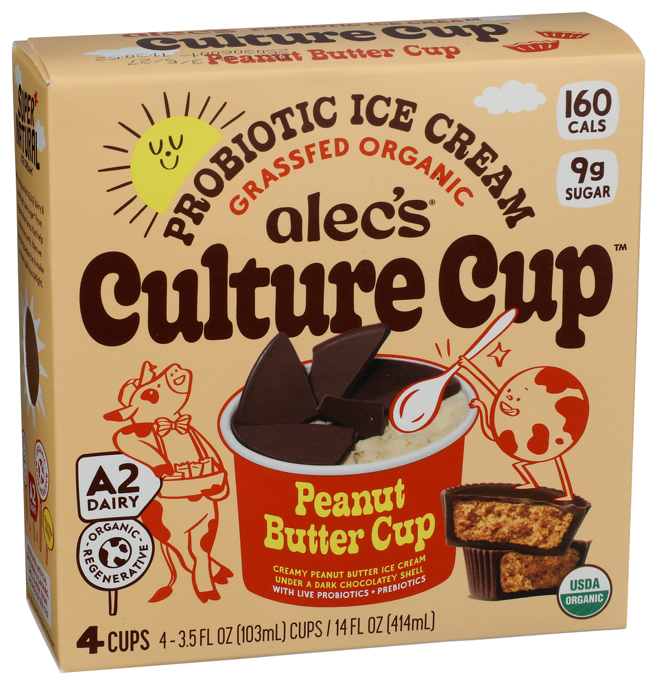 Alecs Ice Cream Ice Cream 4pk Pnut Buttr - Left - Front