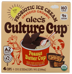Alecs Ice Cream Ice Cream 4pk Pnut Buttr - No Plunge - Front