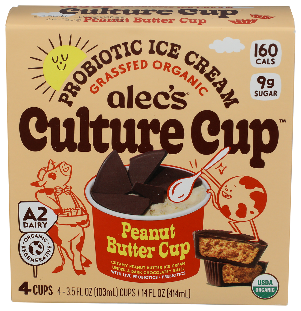 Alecs Ice Cream Ice Cream 4pk Pnut Buttr - Centre - Front