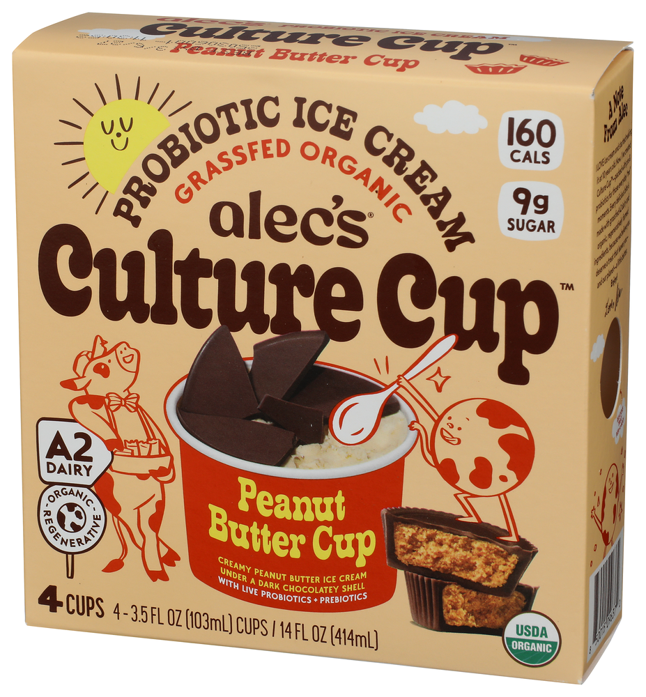Alecs Ice Cream Ice Cream 4pk Pnut Buttr - Right - Front