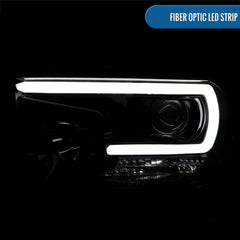 Ronnin - Fits 2007-2017 Toyota Tundra Sequoia Upgraded Replacement LED Running Light Tube Projector Headlights Assembly Pair | Black Smoke