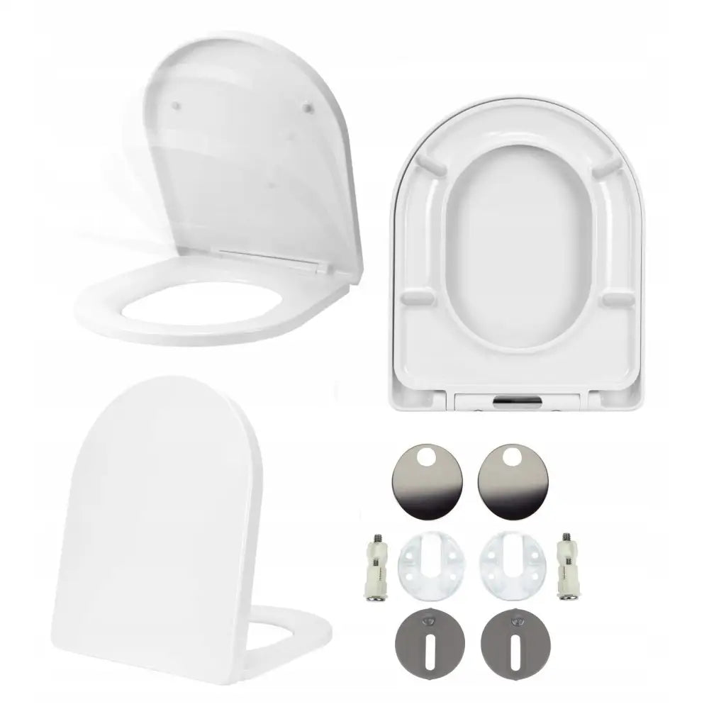 Toalettsete Grohe Serel soft close i duroplast hvit – sett forfra