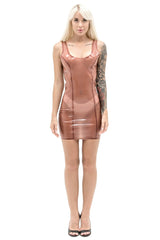 Translucent Latex Mini Dress. Pink - Elinlatex