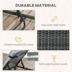 Premium Outsunny Rattan Sun Loungers - Poolside Luxury with Padded Cushion