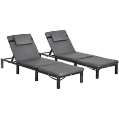 Premium Outsunny Rattan Sun Loungers - Poolside Luxury with Padded Cushion