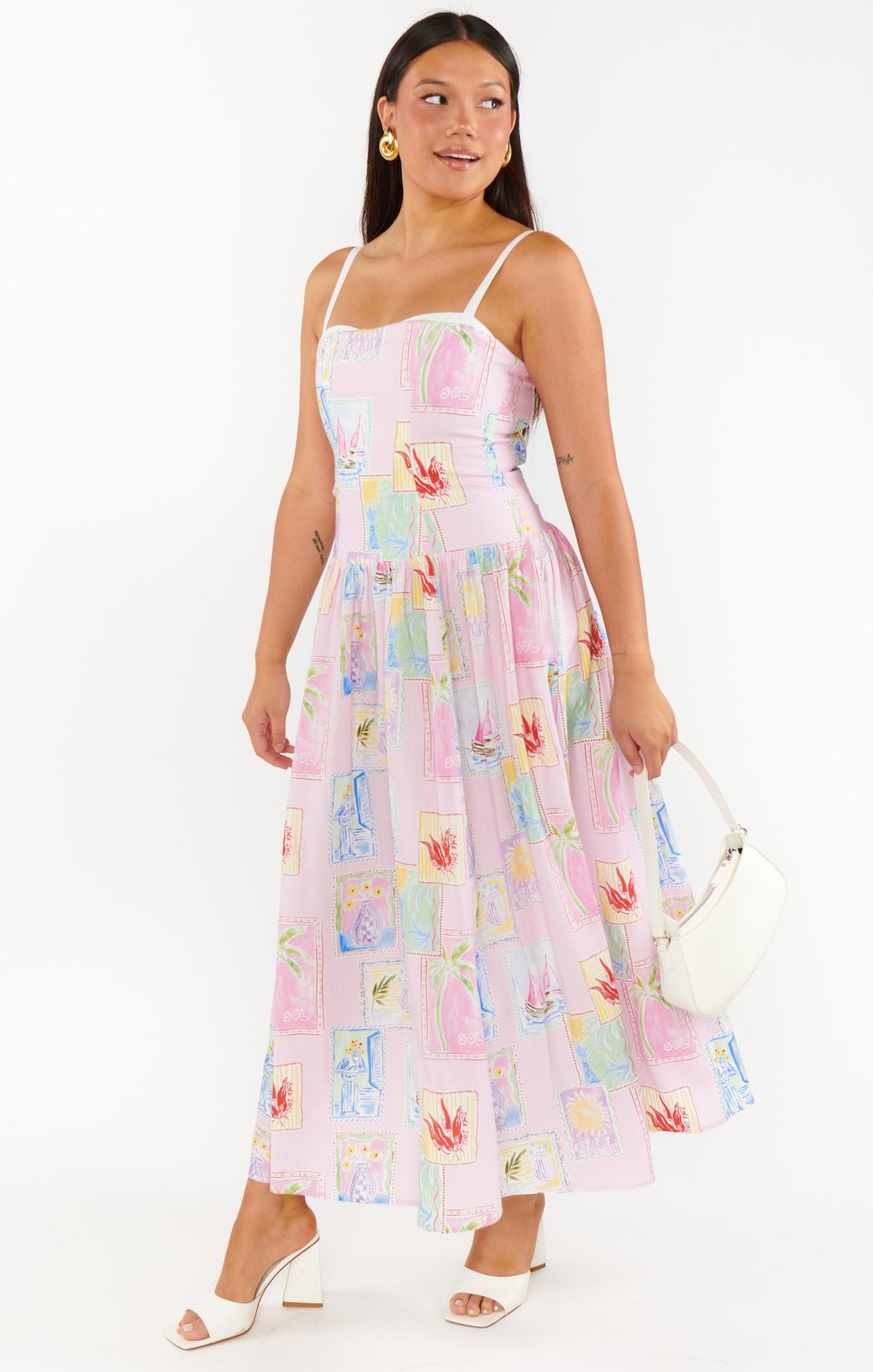Show Me Your Mumu Hepburn Midi Dress - Summer Soleil Linen