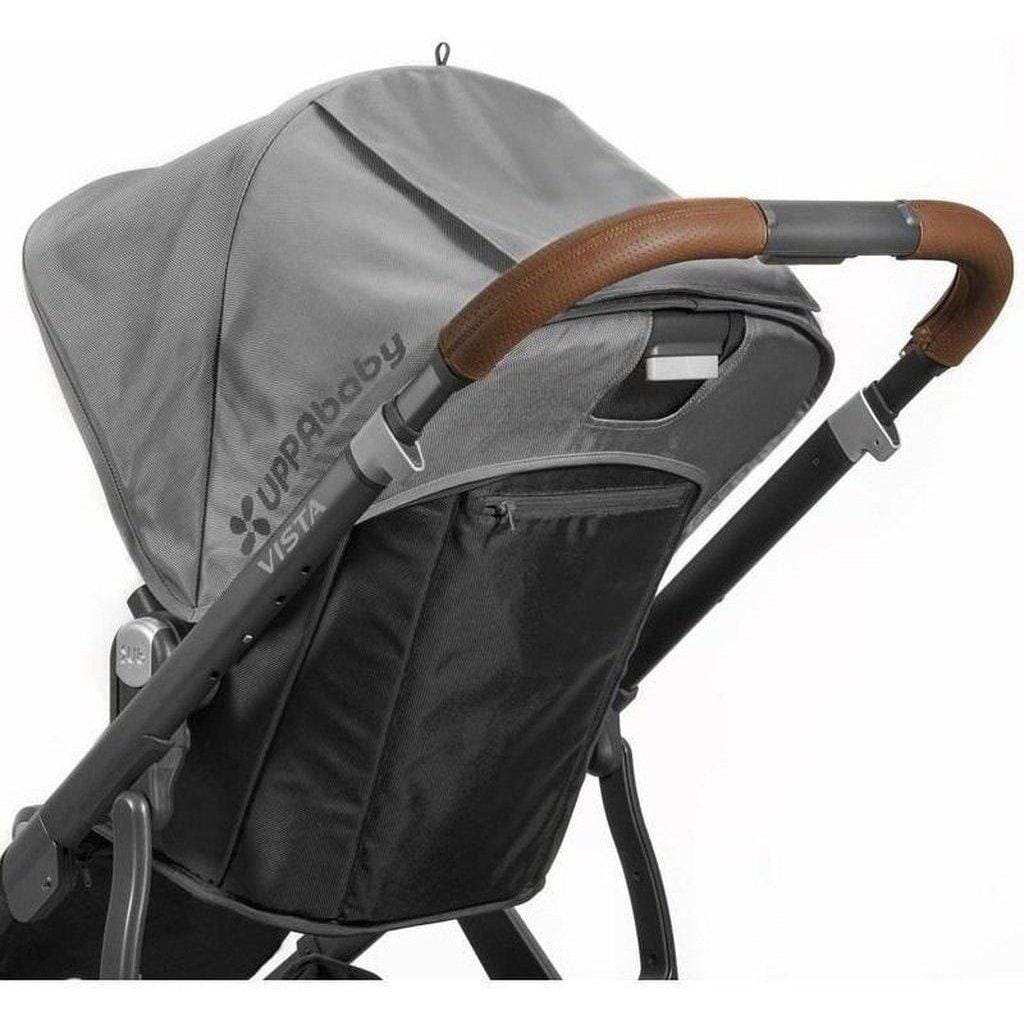 Saddle Brown UPPAbaby Leather Handlebar Cover - Vista Side Angle | Strolleria