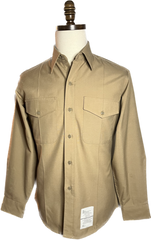 USMC Men's Khaki Long Sleeve Shirt - No Chevrons