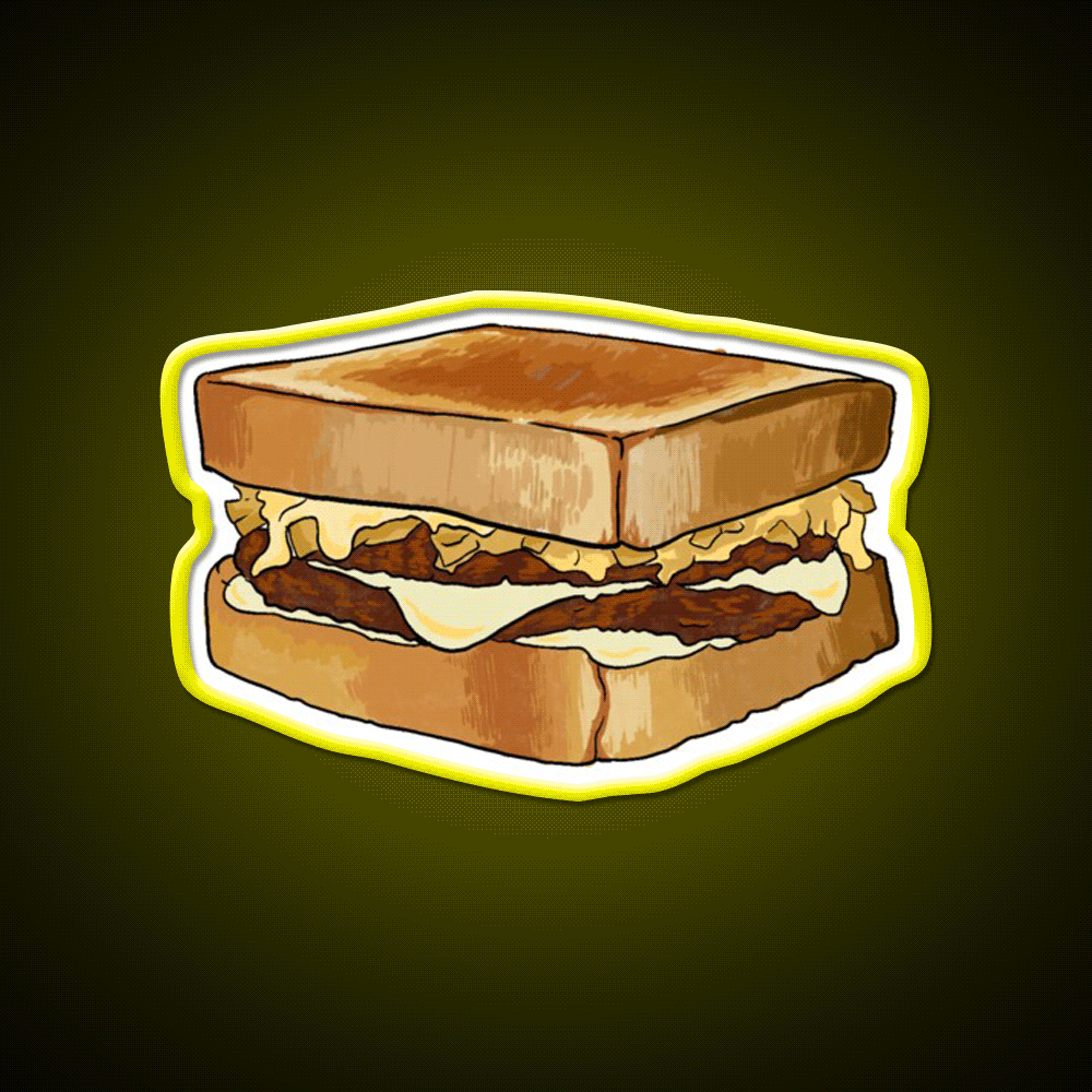 Whataburger Patty Melt Fast Food Led Neon Sign For Burger Place Rgb Color - Custom LED neon sign front view