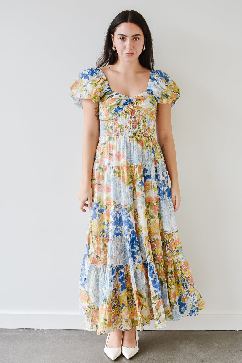 Willow Watercolor Floral Maxi Dress