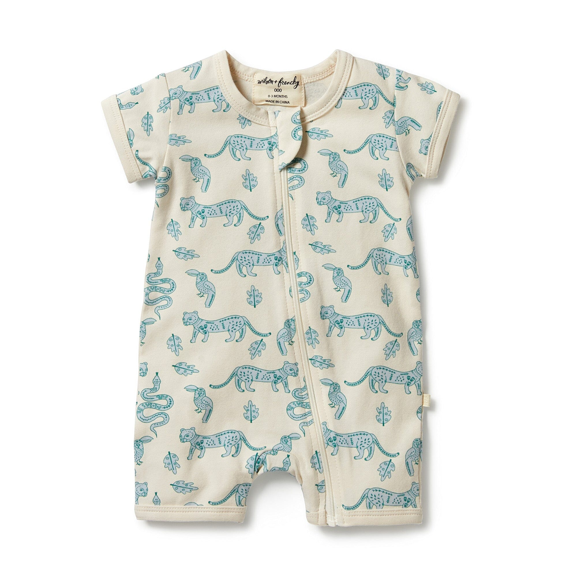 WILSON & FRENCHY Organic Boyleg Zipsuit - Hello Jungle BABY CLOTHING - Zabecca Living