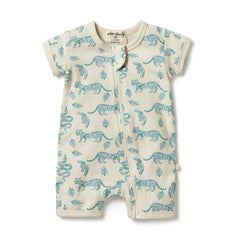 WILSON & FRENCHY Organic Boyleg Zipsuit - Hello Jungle BABY CLOTHING - Zabecca Living