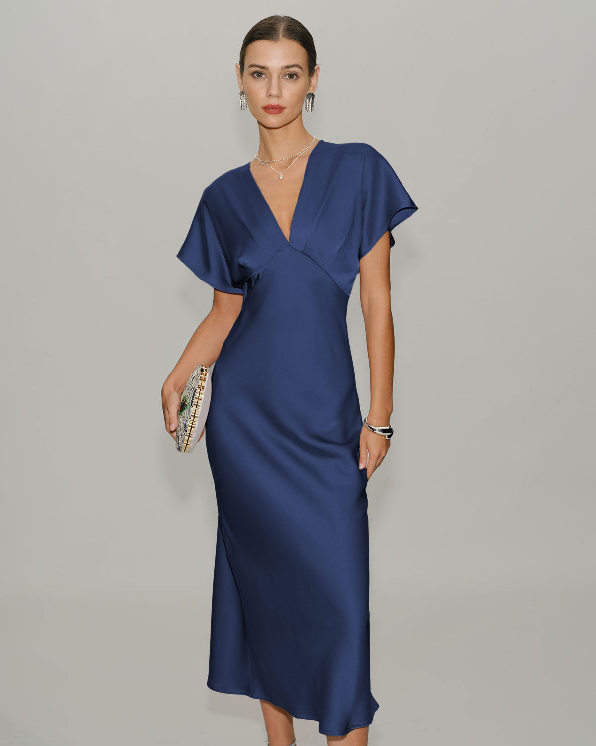Women's Woven Polyester Midi Dresses Dresses - RIHOAS