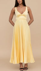 Elegant Pleated Wedding Guest Maxi Dress
