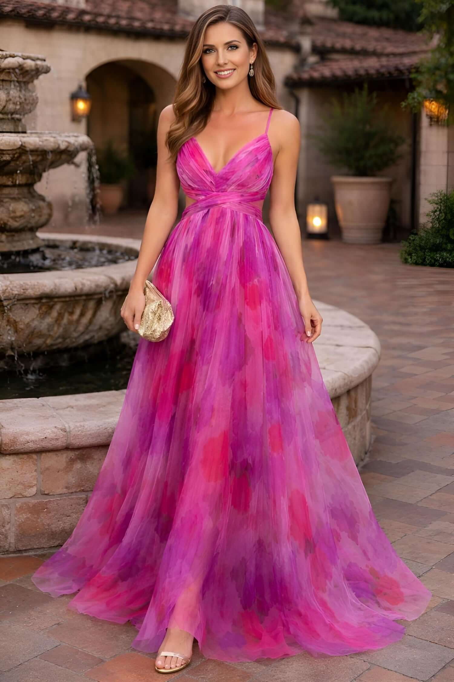 Women’s elegant Colorful Mesh Maxi Dress - Women's boho fashion | Roll Up Fashion