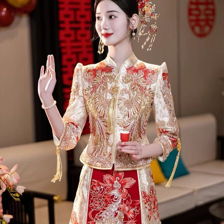 chinese style Women's Hanfu red Wedding Dress - Jianxi Hanfu