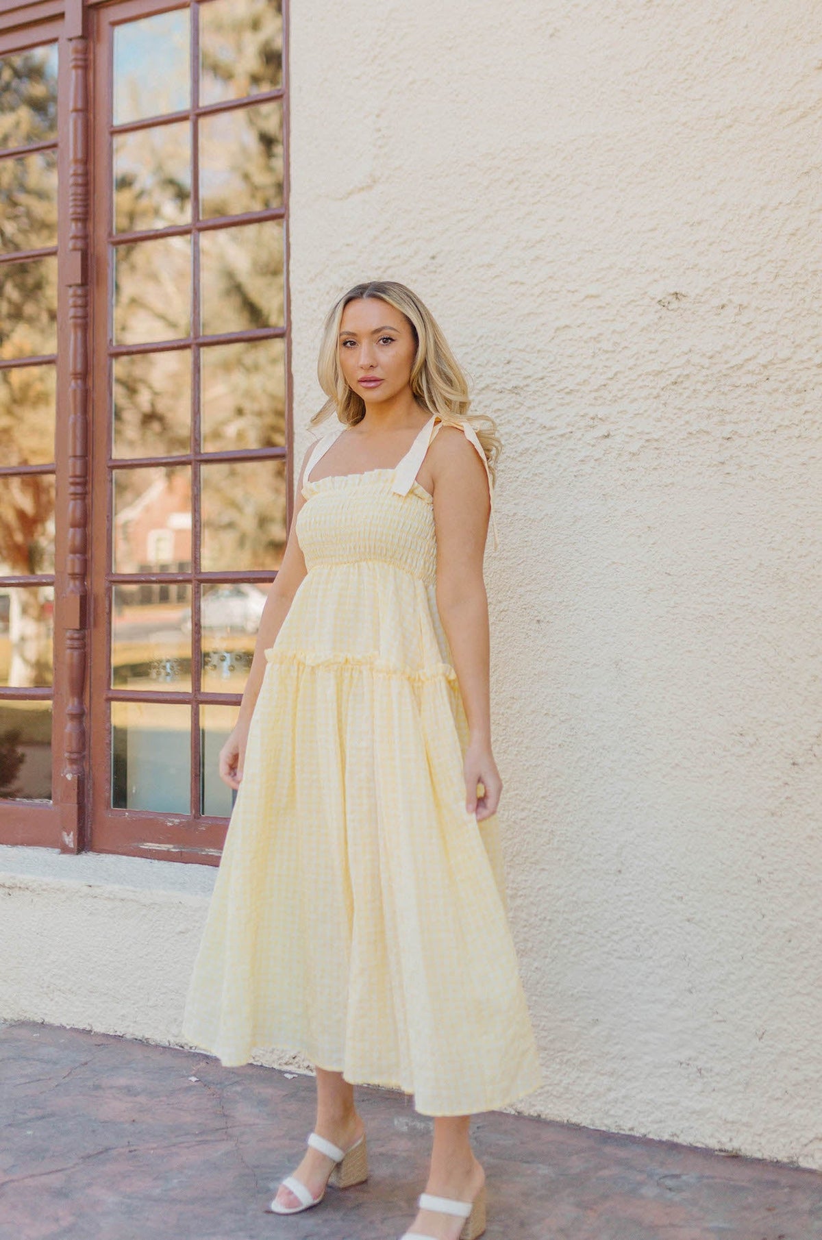 yellow gingham sundress