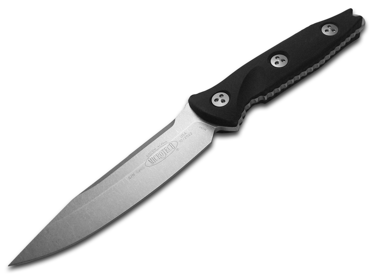 Microtech Knives, LLC™ Socom Alpha Fixed Blade 113-10 Black G10 M390 Stainless Steel Knife